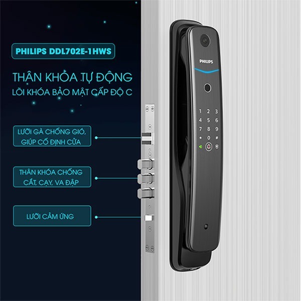 khoá cửa thông minh philips ddl702-1hw