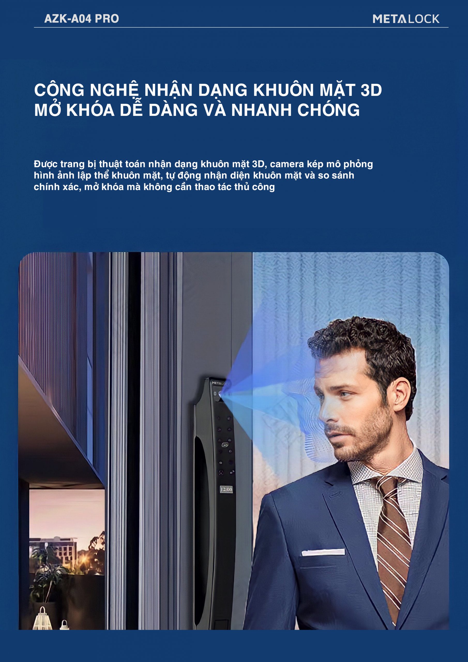 Khóa thông minh nhận diện khuôn mặt Metalock AZK-A04 Pro