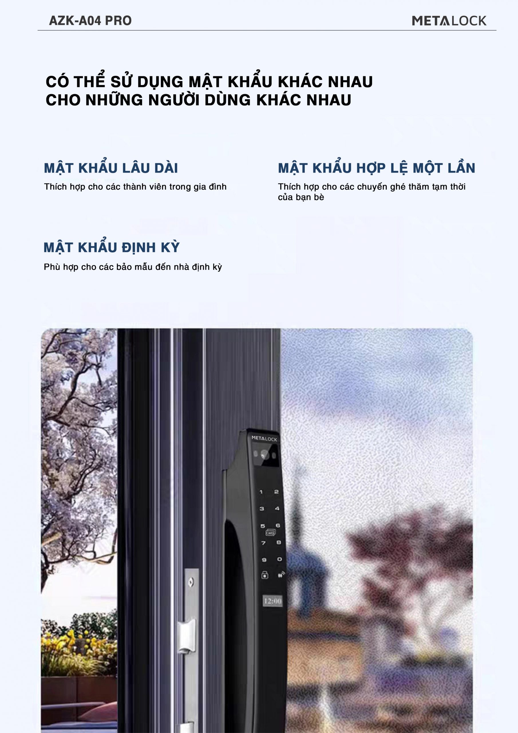 Khóa thông minh nhận diện khuôn mặt Metalock AZK-A04 Pro