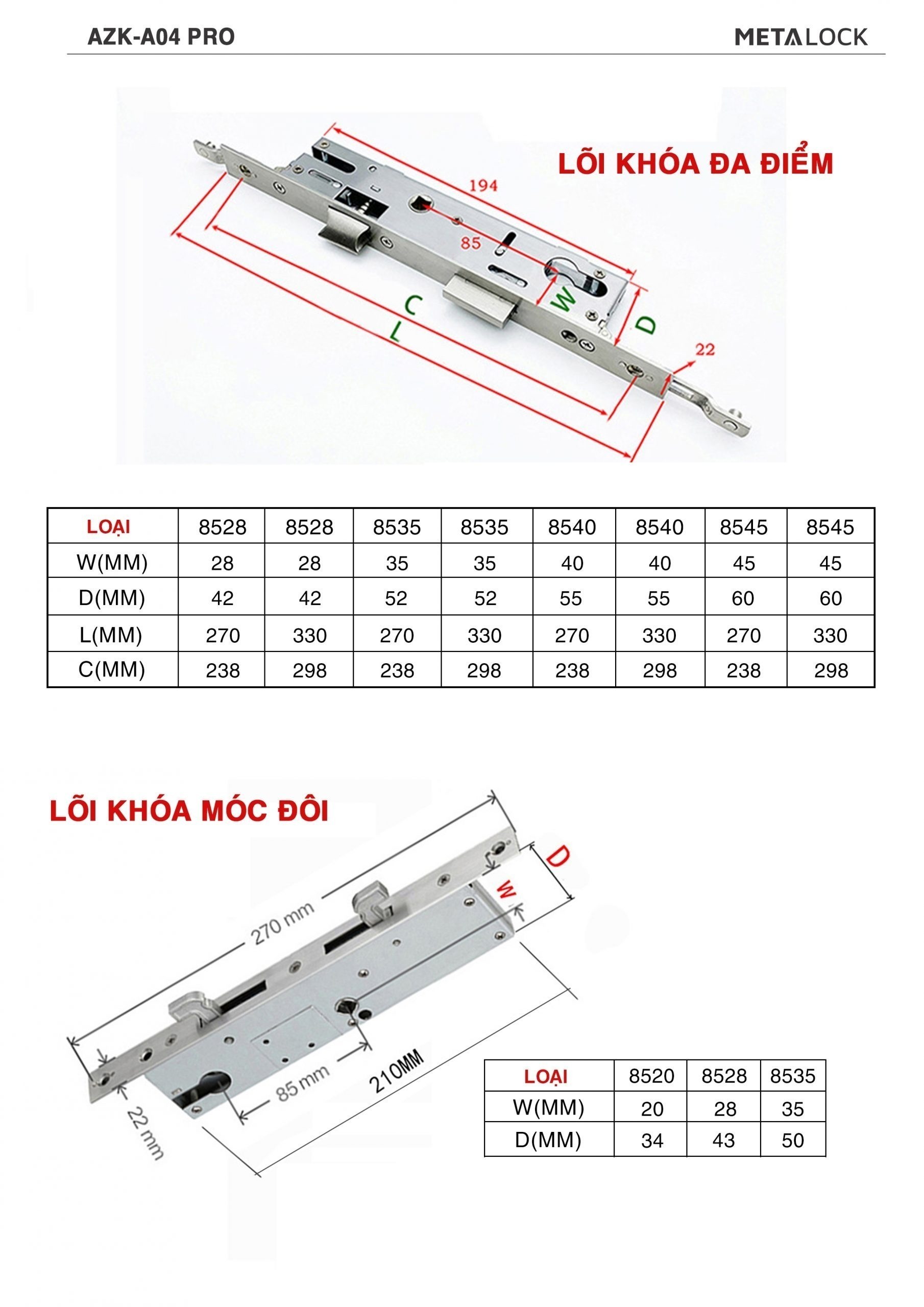 Khóa thông minh nhận diện khuôn mặt Metalock AZK-A04 Pro