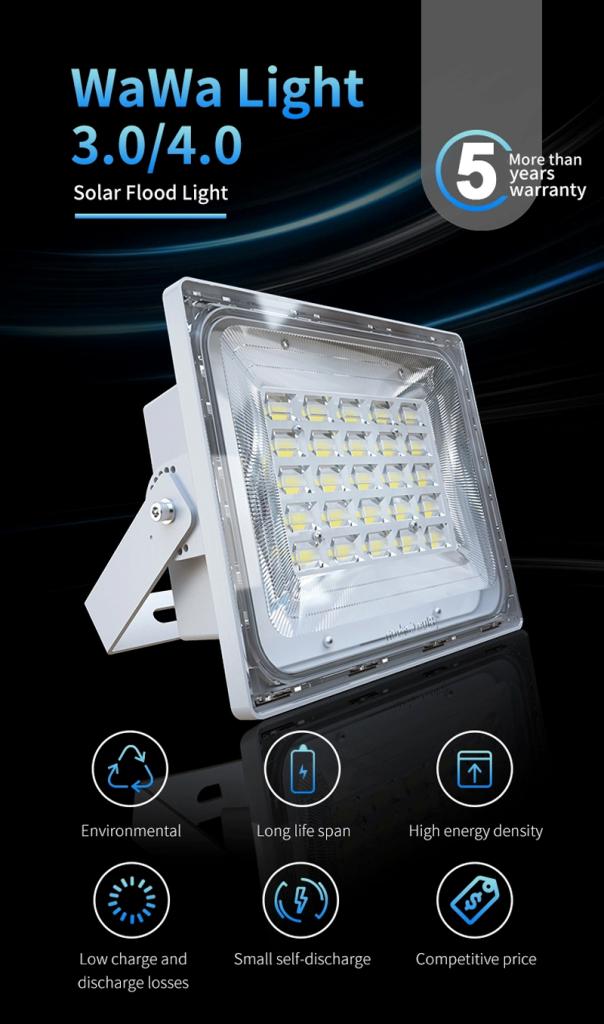 Đèn năng pha lượng mặt trời Euler Energy 300W Wawa Light 4.0